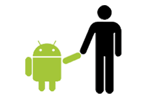 Imagem do bugdroid, mascote do android atualmente